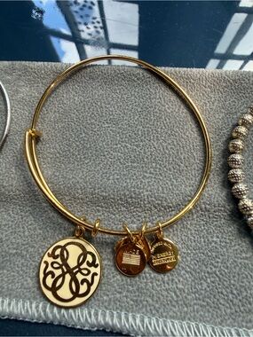 Alex and Ani Gold-Tone Charm Bangle Bracelet